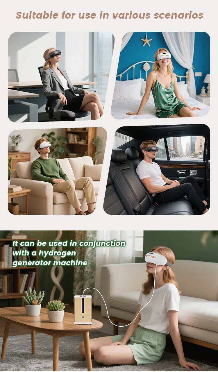 Hydrogen Eye Therapy 4 Modes Eye Massager with Heat and Cooling for Eye Relaxation, Father's Day/Birthday Gifts for Mom/Dad