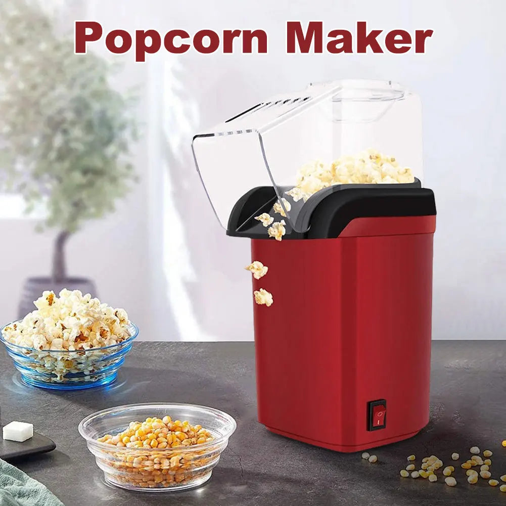 HOMEFISH Mini Electric Popcorn Machine Fully Automatic High Popping Rate Air Popper for Home Kitchen