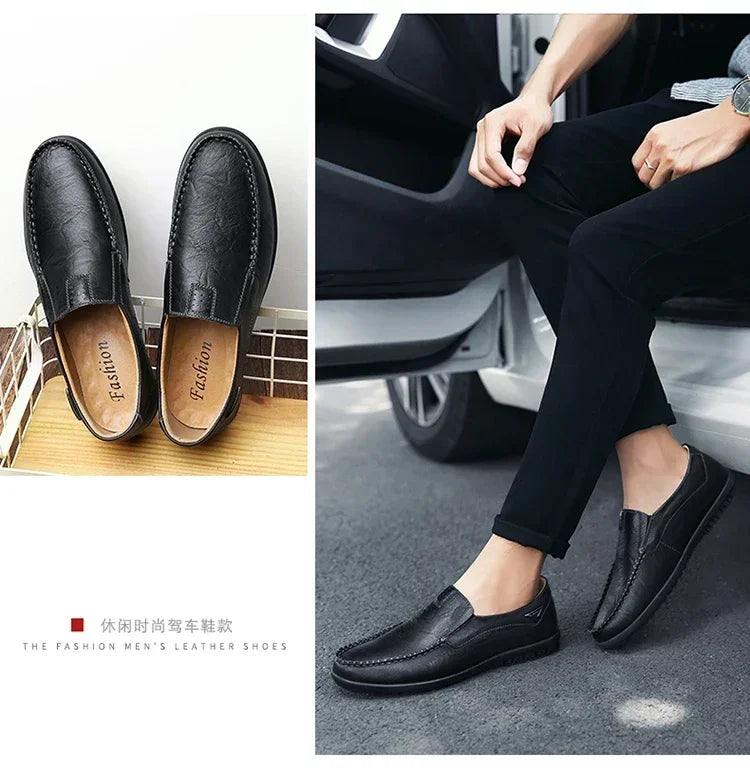 Men Dress Shoes Natural Leather Men's Brand Shoes Sale Formal Shoe Men's Cowhide Italian Genuine Leather Loafers Footwear Casual