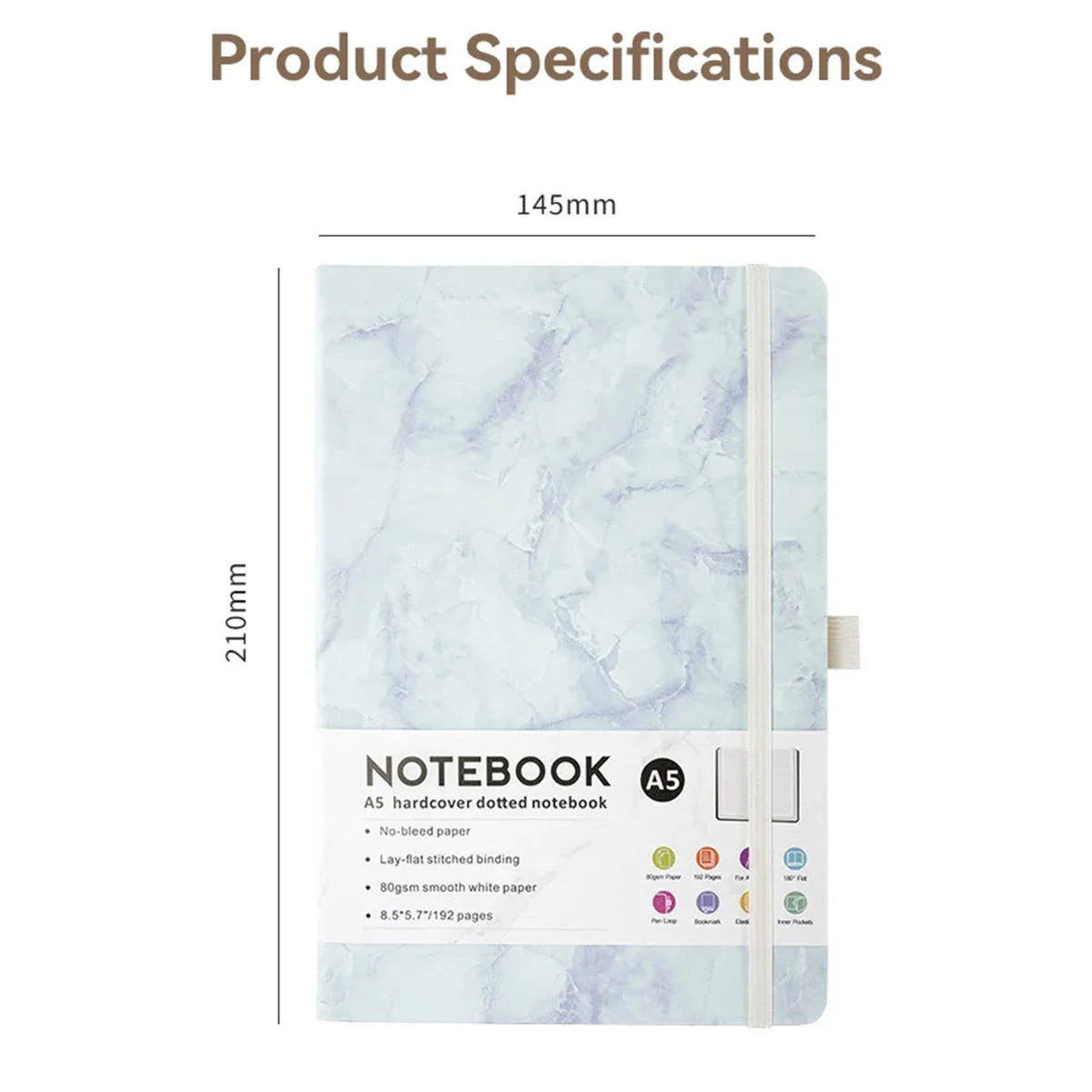 Hard Cover Sketchbook Strap Notebook A5 Lined Stationery Notebooks and Journals Diary Writing Pads Office School Supplies
