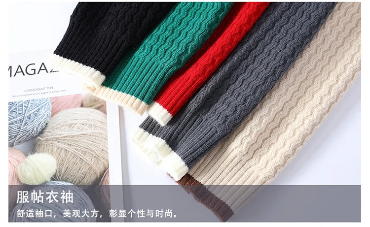 2024 Autumn Men's wool pullovers Men's Solid color high collar Sweater  mens thicken Warm Men Knitted Sweater full size M-4XL