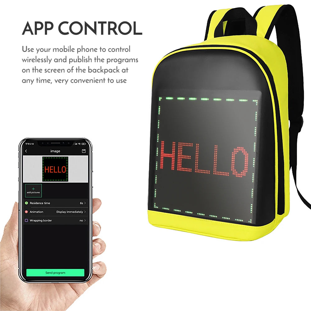 backpack advertising backpack LED Color Screen Customizable Backpack Travel Bag Pack School Bag for Men Women College Students