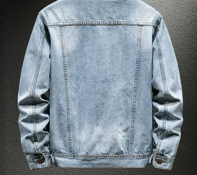 High Quality Loose Cowboy Coat for Men Autumn Denim Jackets Man Size L Original Menswear Washed Y2k Winter Outerwear Designer S