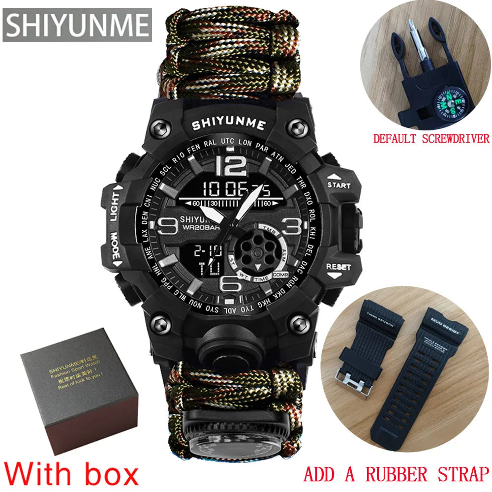 SHIYUNME G Style Military Sports Digital Watches Compass Outdoor Survival Multi-function Waterproof Mens Watch Relogio Masculino