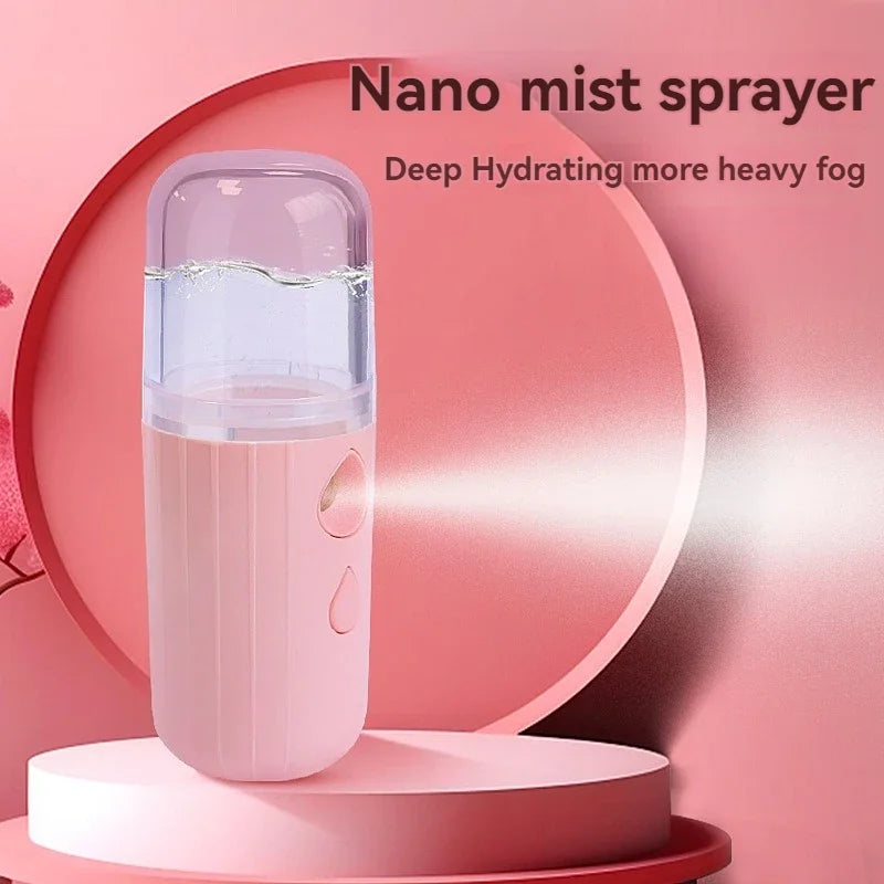 Handheld  mini spray face Steam meter  Nano spray water refill meter charging Portable eye moistening face humidifier household