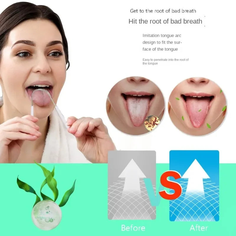 New Stainless Steel Tongue Scraper Fresh Breath Cleaning Coated Tongue Toothbrush Oral Hygiene U-shaped Metal Tongue Scraper