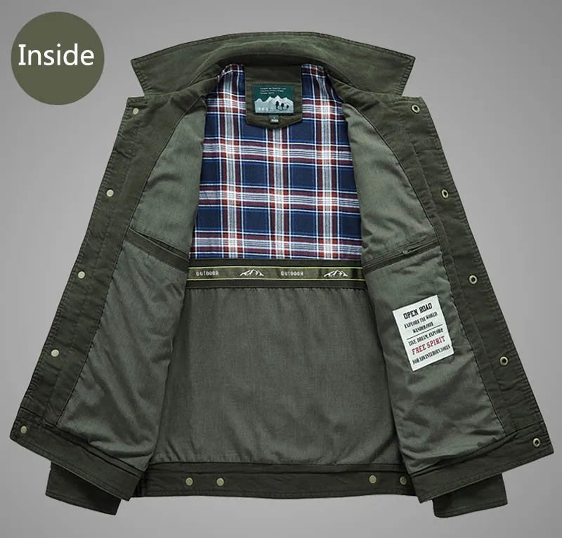 Men's Lightweight Cotton Military Jackets Spring Autumn Casual Multi-pocket Army Pilot Cargo Flight Bomber Jacket Men Clothing