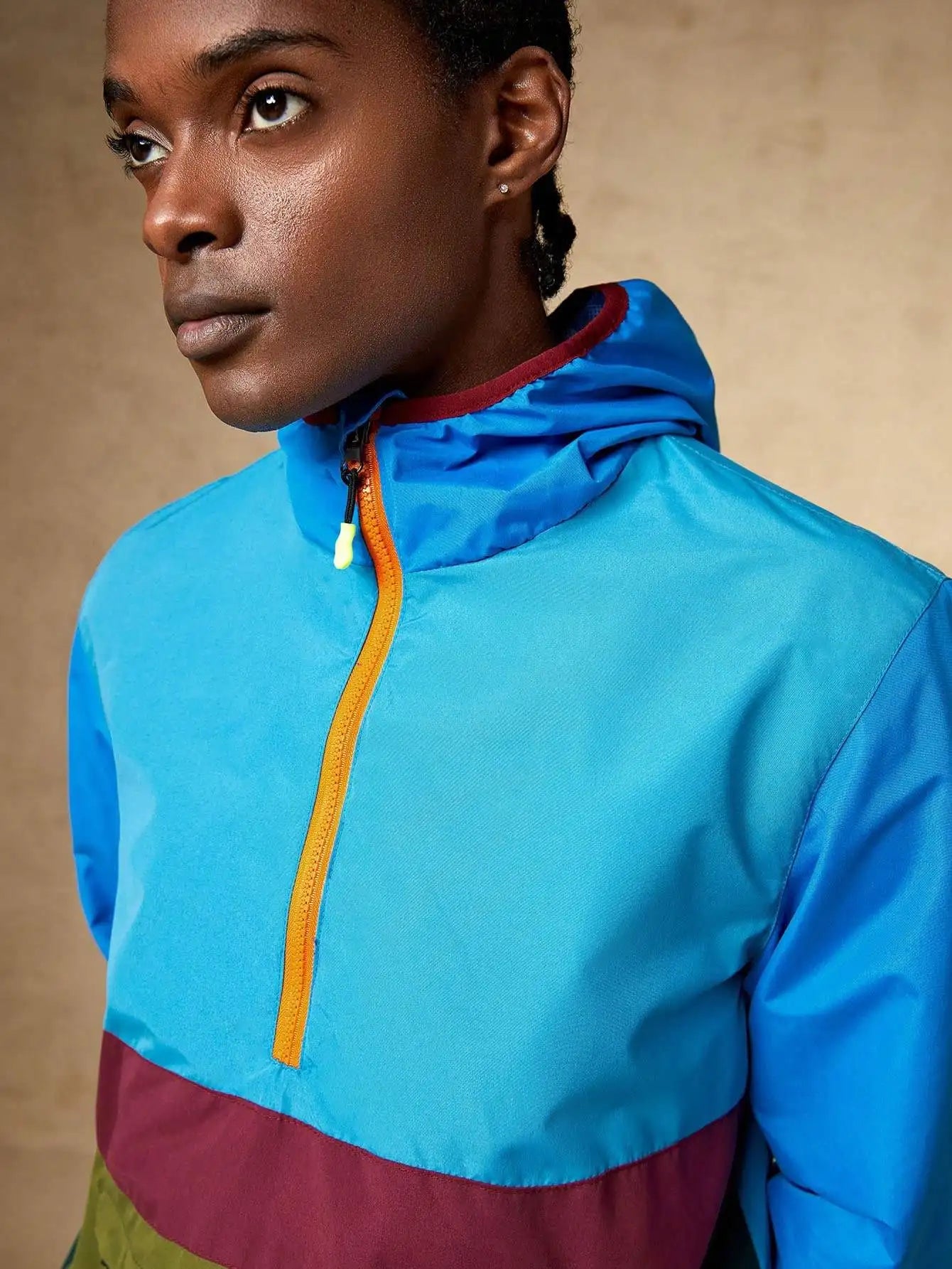 American Casual Loose Men's Jacket Thin Climbing Windproof Waterproof Outdoor Leisure Fashion Zipper Decoration Long Sleeve