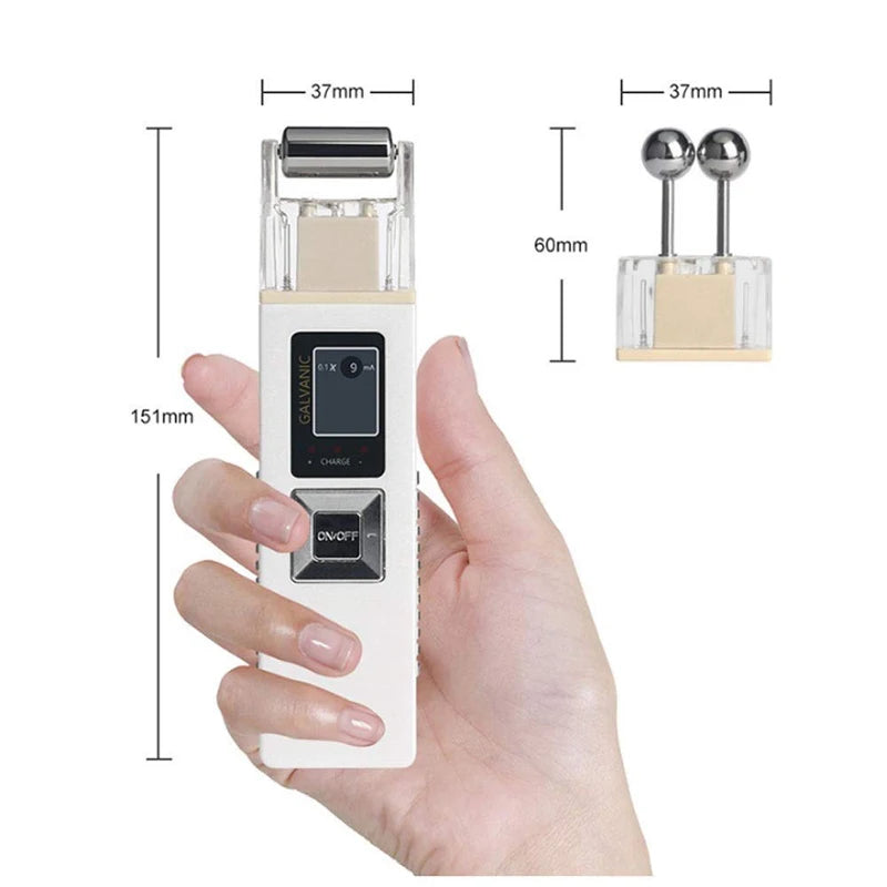 Wireless Galvanic Microcurrent Skin Firming Machine Face Skin Cleaner Skin Tightening Tools Facial Lifting Device Massage Roller