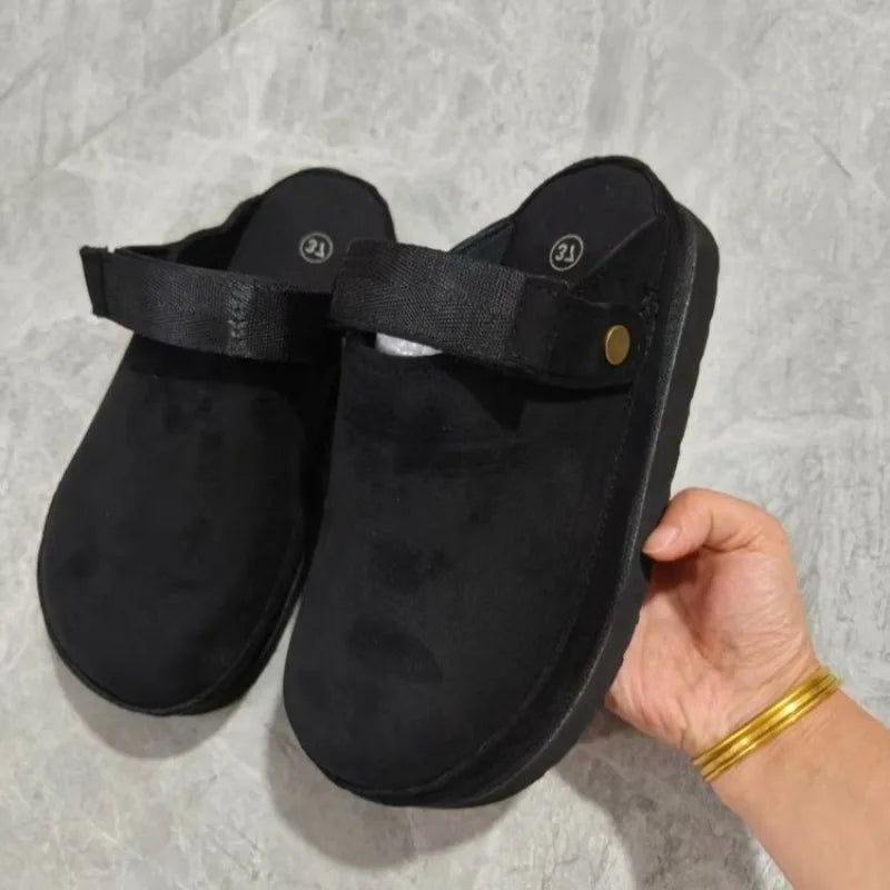 Woman Slippers Leather Non-Slip Soft Platform Shoes Flip Flops Summer Wedge Slippers Lightweight Orthopedic Sandals Slides Women