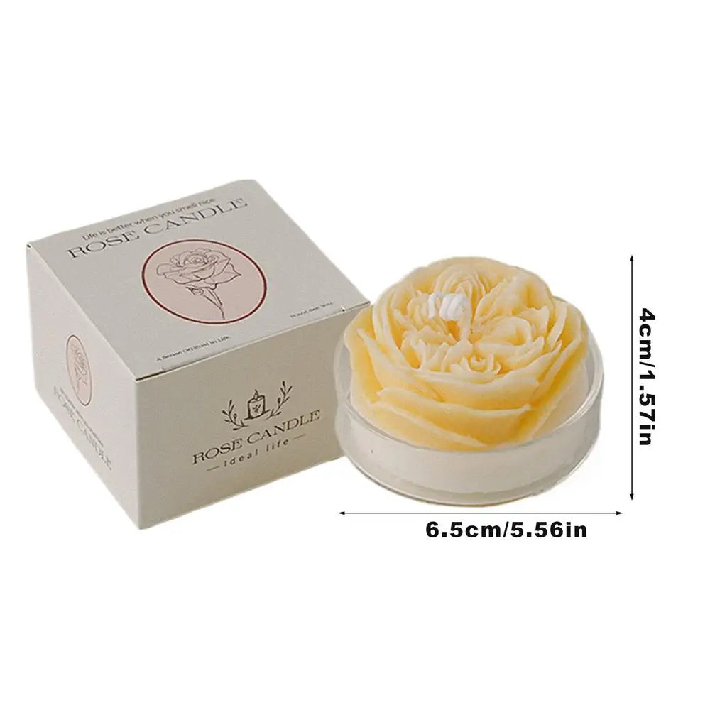1Pc Beautiful rose Flower Scented Candle Smokeless Low Temperature Soy Wax Aromatherapy Candles Ornament Home Decoration Gifts
