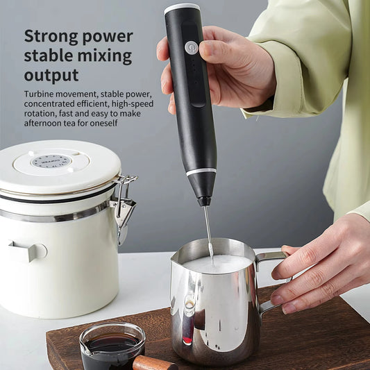 Electric egg beater, milk frother, 3-speed USB charging handheld cream mixer, cream stick, kitchen tool, food mixer