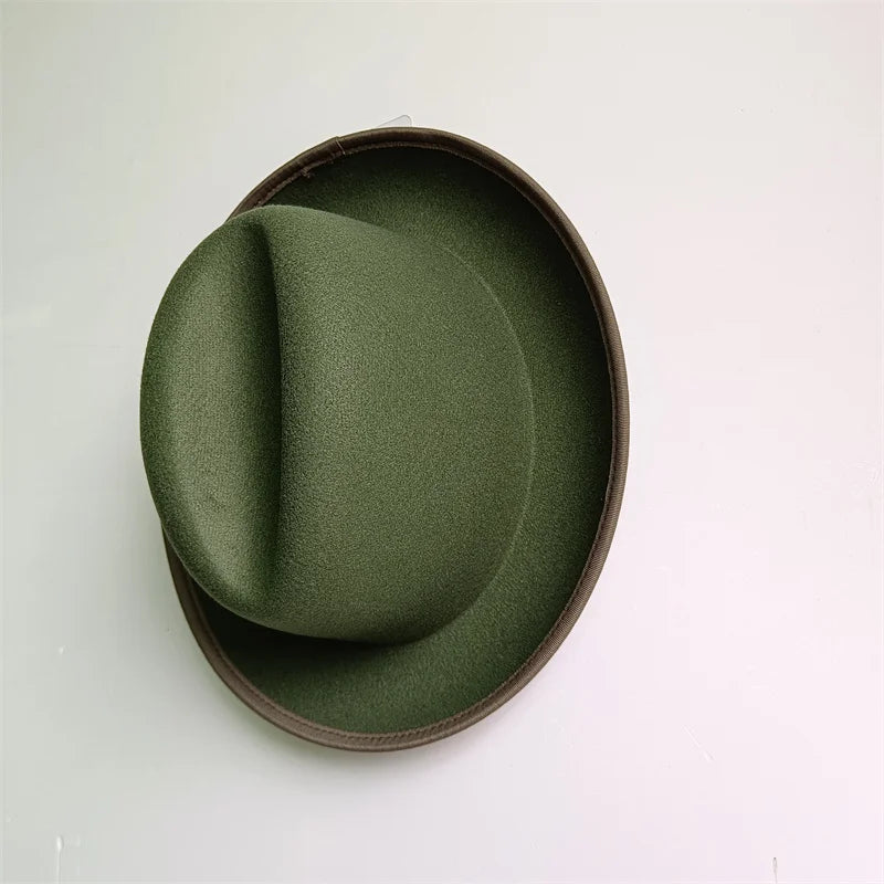Green Retro Men's Spring Hat Unisex Men's Bow Women's Curved Brim Wide Brim Sun Hat Straw Hat Beach Hat sombrero hombre