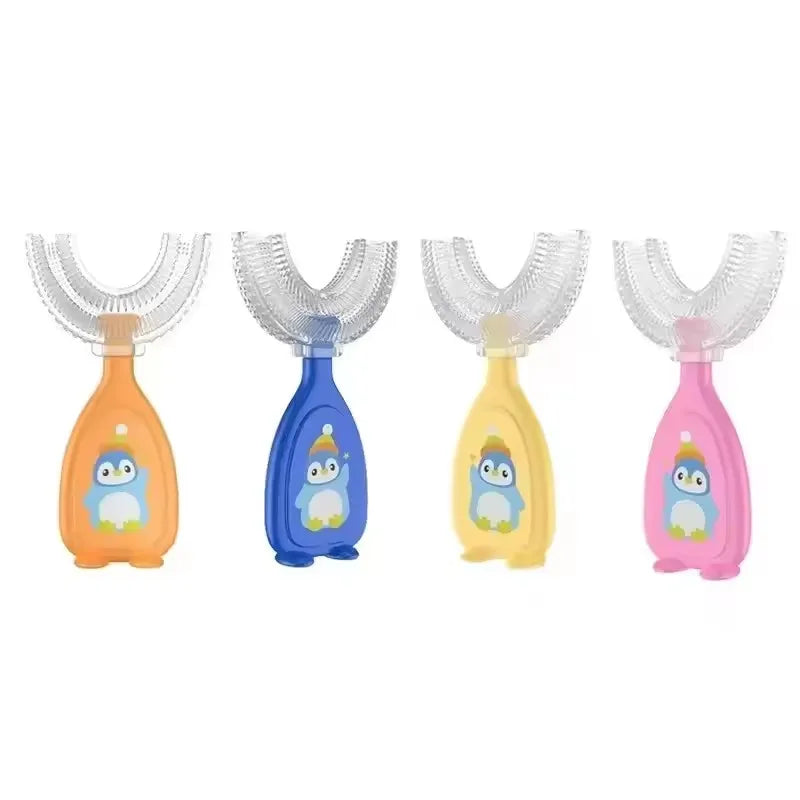360 Degree U-Shaped Kids Toothbrush Soft Silicone Bristles Waterproof Oral Care Teeth Whitening Children's Health Brush