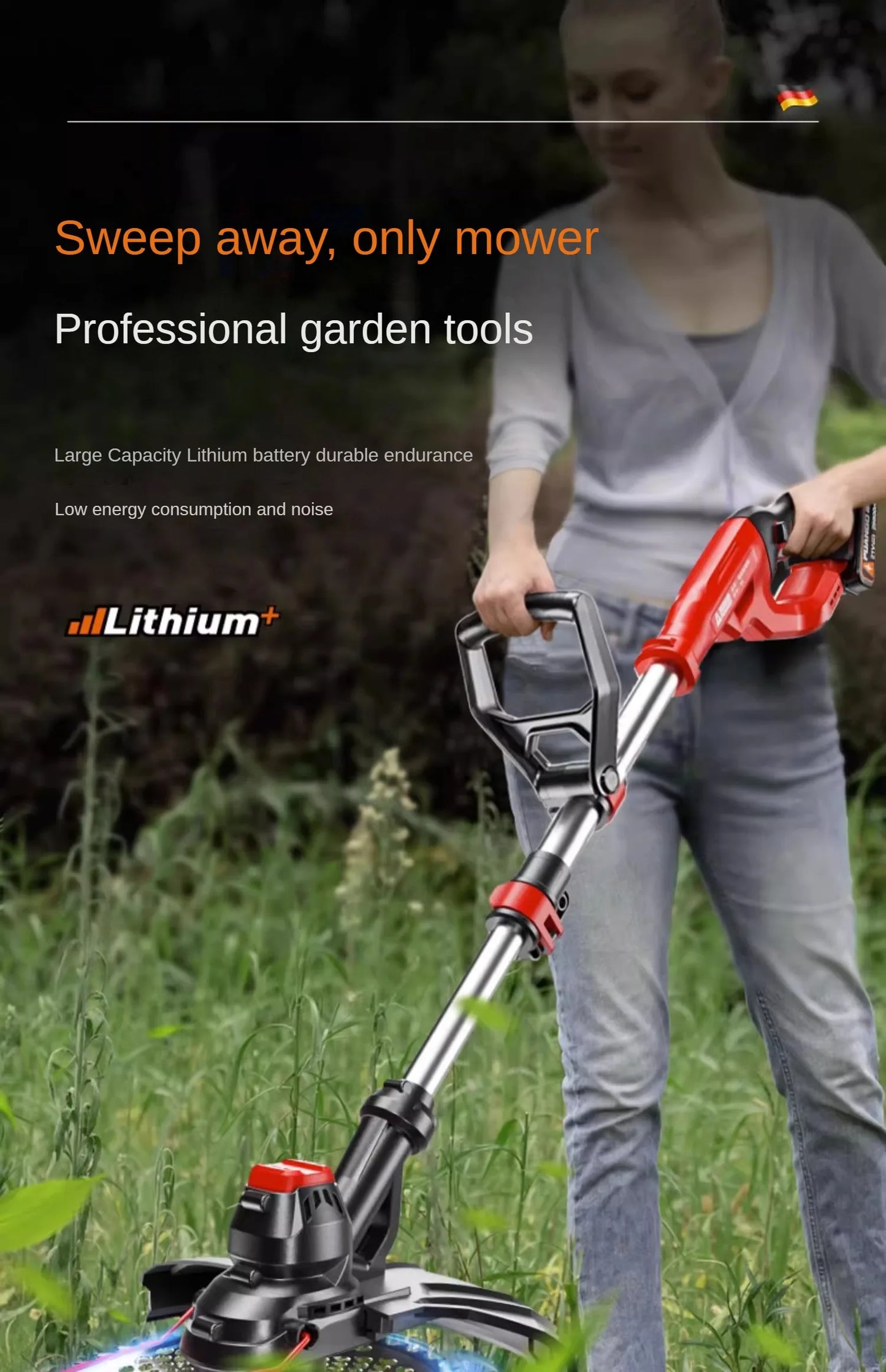 Portable Electric Lawn Mower with Lithium Battery for Home Use and Farming Grass Trimming