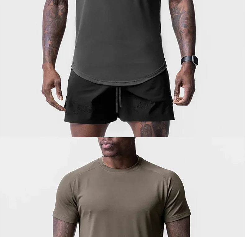 Men's Quick Dry Fitness T-Shirt Gym Running Sportswear Summer Breathable Workout Tee Bodybuilding Muscle Shirt Casual Activewear