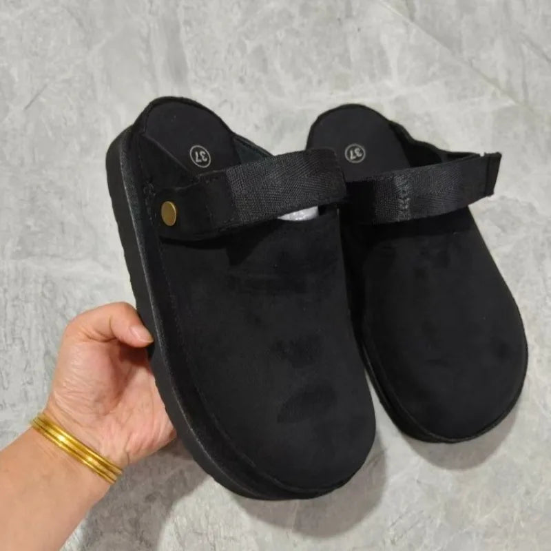Woman Slippers Leather Non-Slip Soft Platform Shoes Flip Flops Summer Wedge Slippers Lightweight Orthopedic Sandals Slides Women