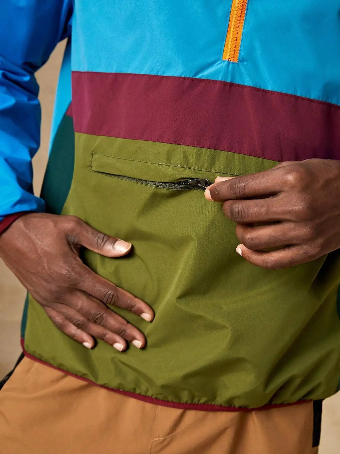 American Casual Loose Men's Jacket Thin Climbing Windproof Waterproof Outdoor Leisure Fashion Zipper Decoration Long Sleeve