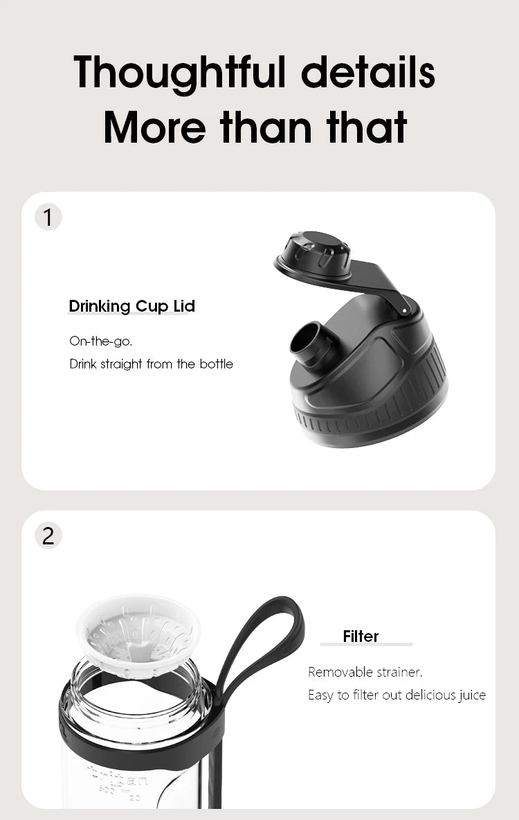 Portable Electric Juicer 700ML USB Rechargeable Fruit Milkshake Smoothie Mini Blender for kitchen travel Outdoor Camping Picnic.