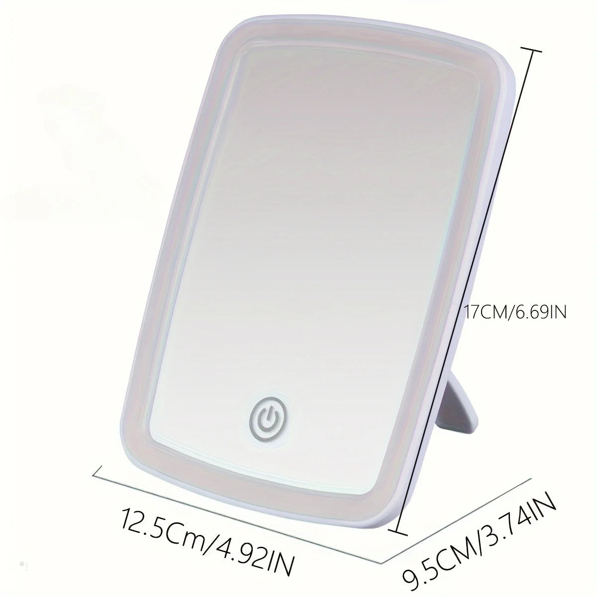 LED Makeup Mirror with Touch Sensor 3 Color Lighting  Adjustable Brightness Folding Tabletop Cosmetic Mirror with USB Charging