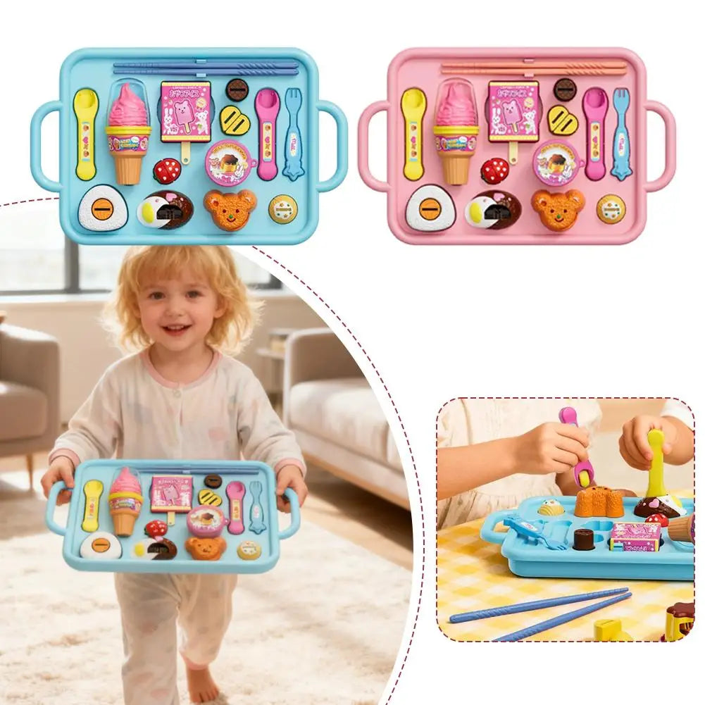 NEW Food Feeding Pudding Feeding Ice Cream Toy Set Early Education Food Platter Role Play Fun Children Girl Play House Toys Gift