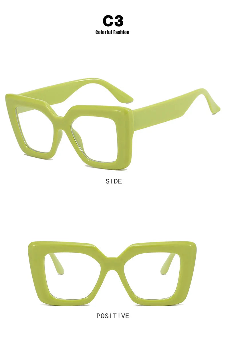 Retro Luxury Oversized Square Anti-Blue Light Glasses Women Men Optical Eyeglasses Trendy Computer Classic Glasses Ladies Lentes