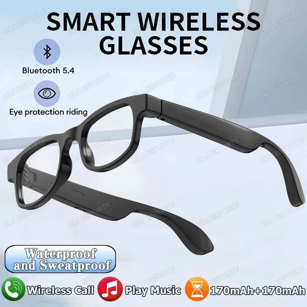 AI Smart Glasses Anti Blue Light Bluetooth 5.3 Wireless Call Music Playback Voice Assistant Amart Glasses Waterproof Sunglasses