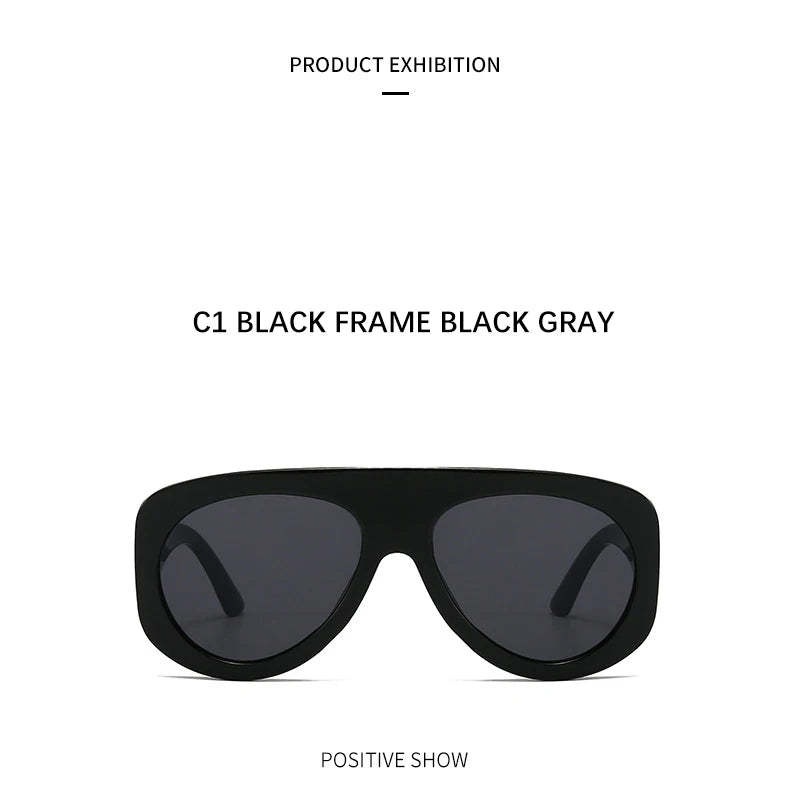 Oversized Oval Pilot Shield Sunglasses Women Big 2025 Luxury Brand Retro Y2K Punk Mirror Sun Glasses For Ladies Shades UV400