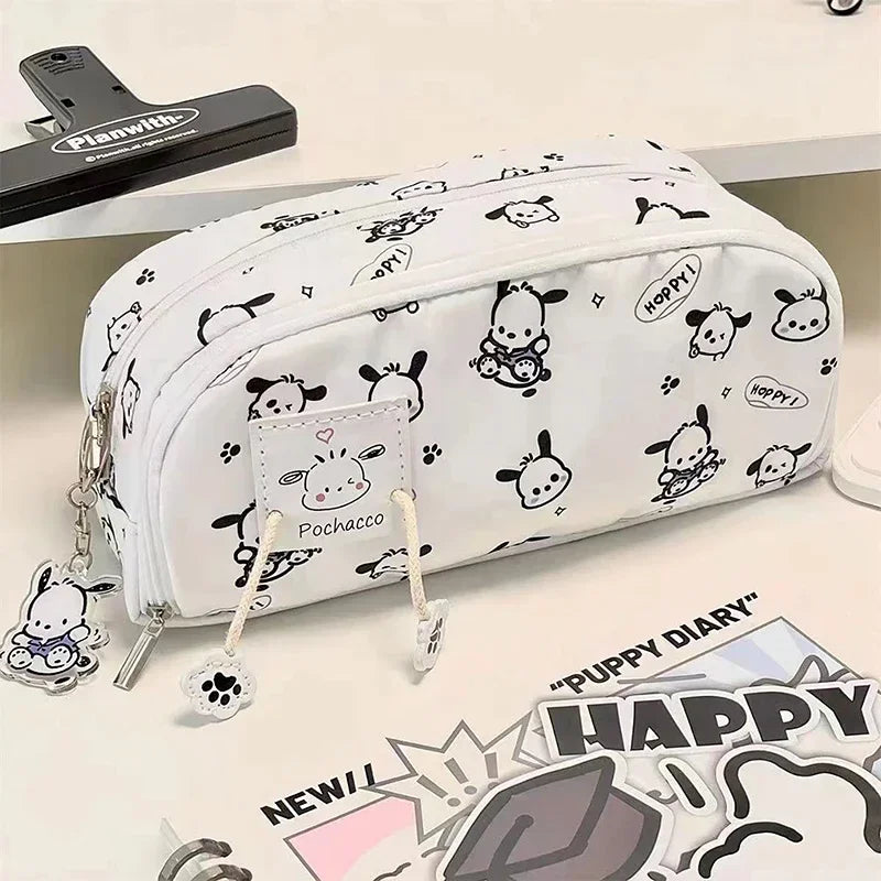 Large Capacity Multifunctional Cartoon Pencil Case Cute Pochacco Kt Cat Printed Pattern Pencil Box School Supplies Gifts