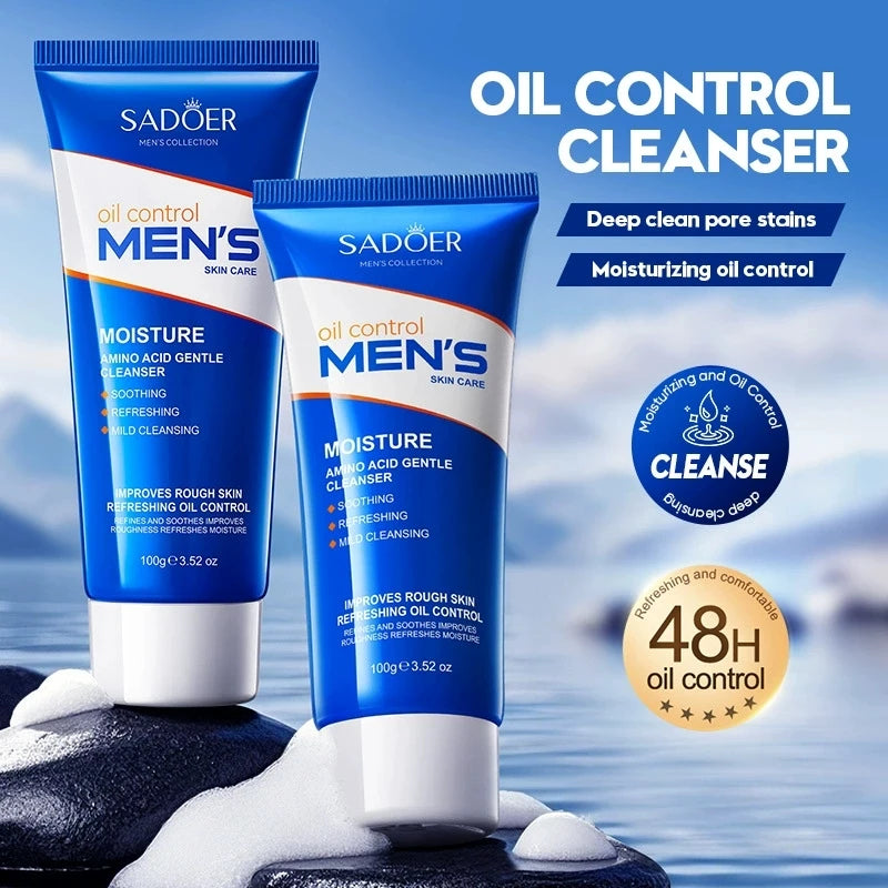 SADOER Men's Skin Care Sets Moisturizing Face Cream Facial Mask Lip Balm Sunscreen Facial Cleanser Eye Cream Men Skin Care Kit