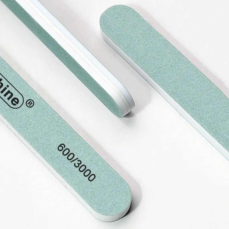 Nail File 600/3000 Grit Wooden Nail File, Professional Washable Doubled Sides Nail File Kit for Natural Acrylic Nails Coarse