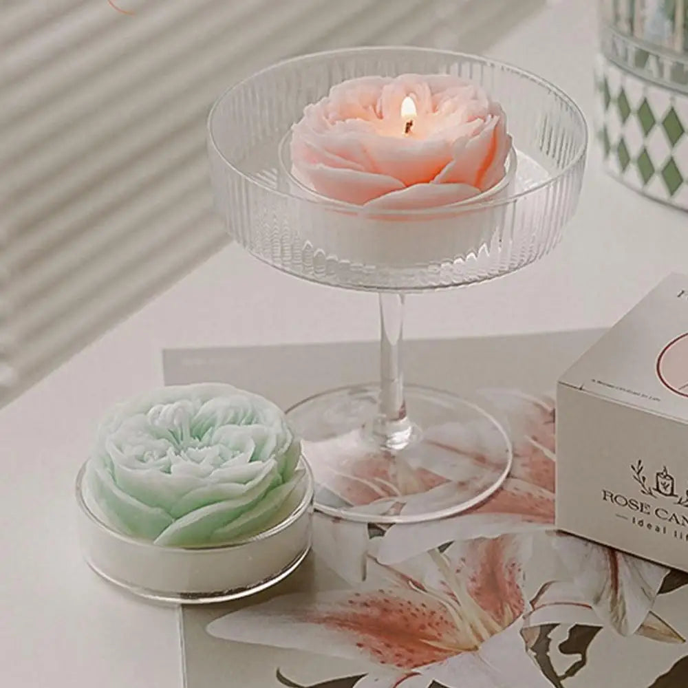 1Pc Beautiful rose Flower Scented Candle Smokeless Low Temperature Soy Wax Aromatherapy Candles Ornament Home Decoration Gifts