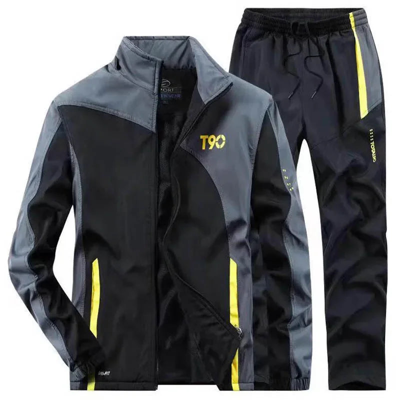 Hoodies & Sweatshirts Tracksuit Men Sets Spring Autumn Gym Jogging Running Sports Suits Jacket + Sweatpants Men Brand Clothing