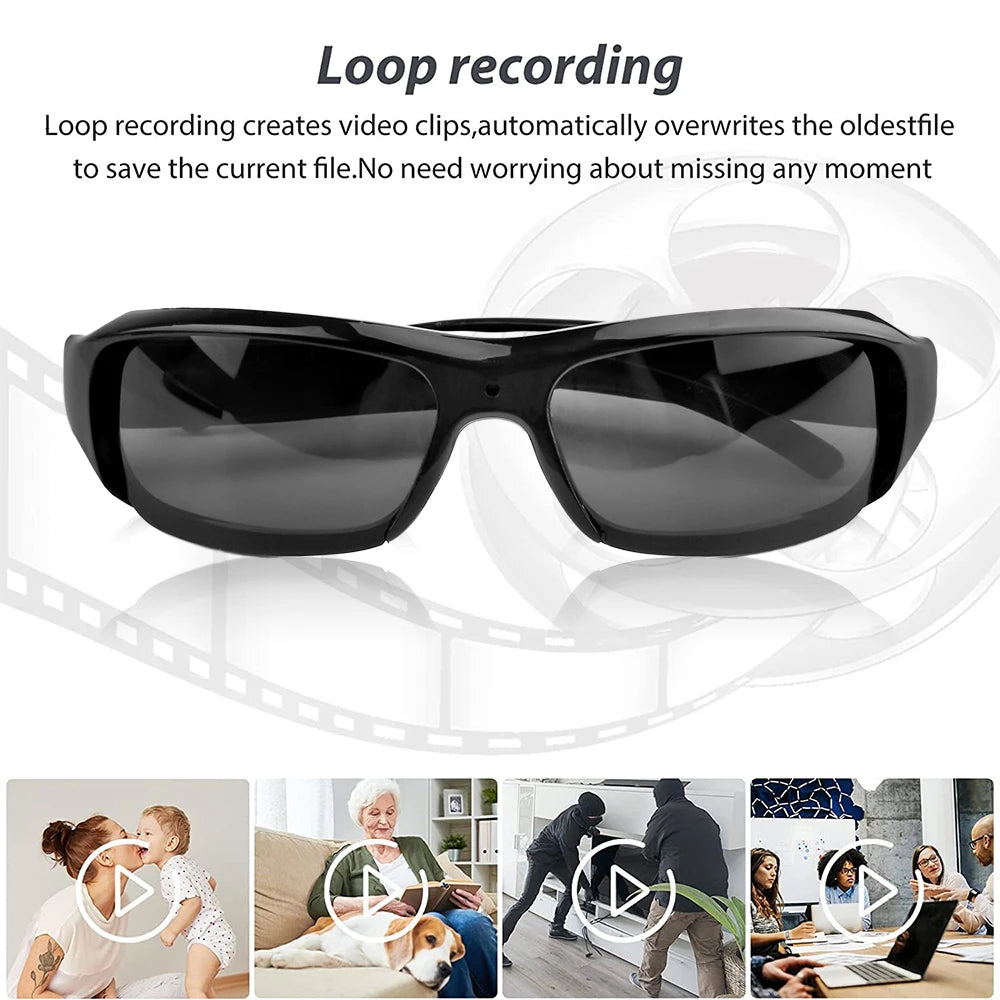 New Glasses With 1080P Outdoor Sports Camera Mini Wifi Intelligent Headset Glasses 110 Wide Angle Lens APP Control Action Camera
