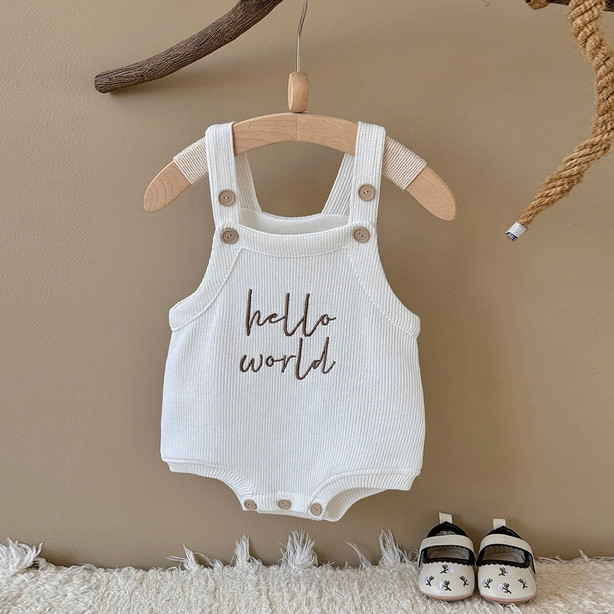 2025 Spring Newborn Baby Clothing Cotton English Embroidered Baby Jumpsuit