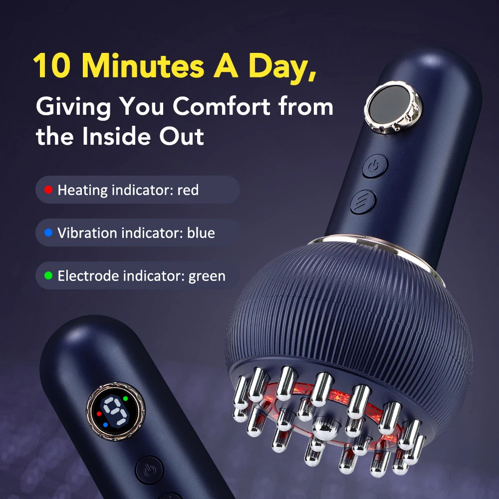 Rechargeable Guasha Massager Body Shaping Heating Meridian Scraping Brush Lymphatic Drainage Machine Fat Burner