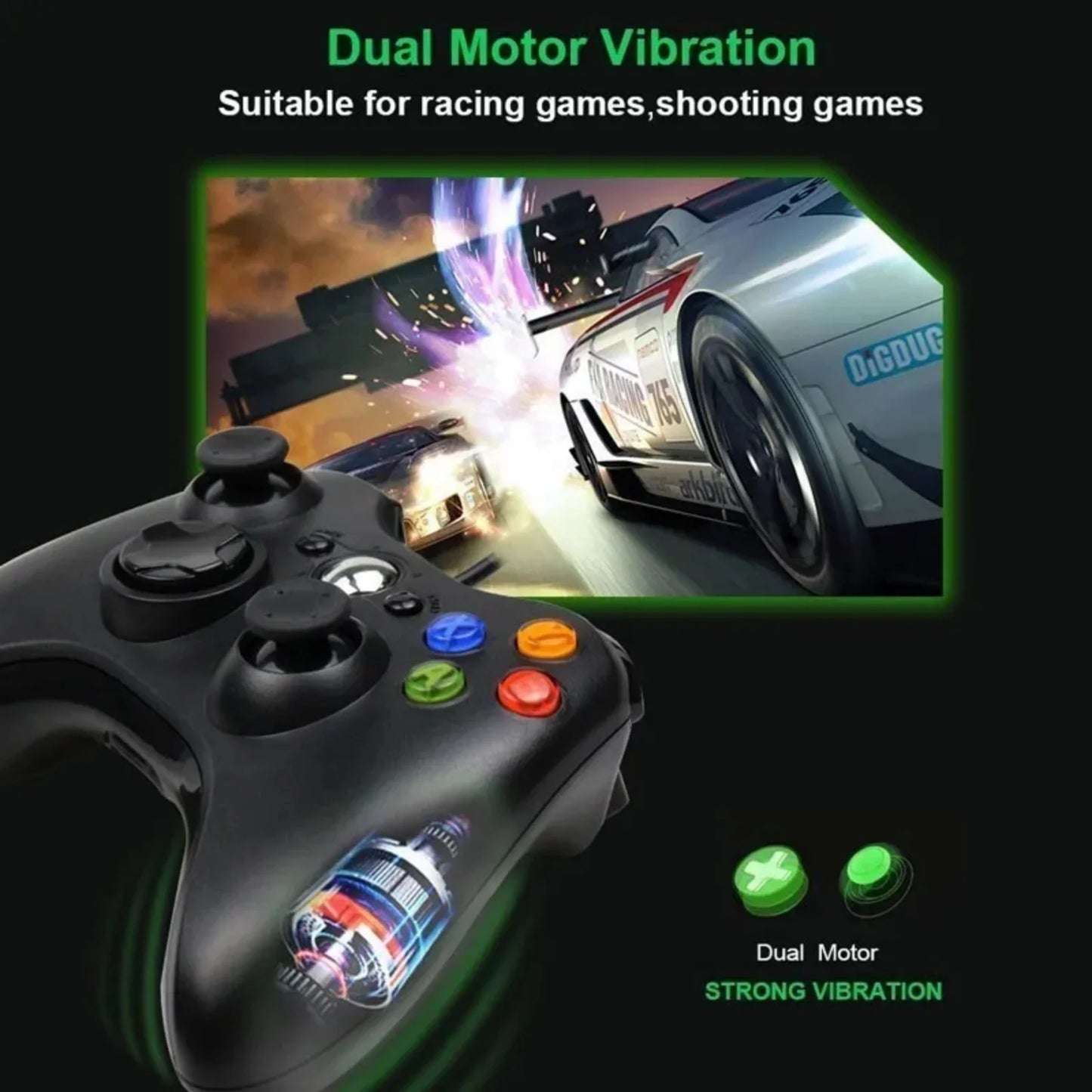 GAMROMBO Game Controller For Xbox 360/Slim/Windows7/8/10 Gamepad Wired/Wireless Controle Joystick Dual Vibration Gaming  Rocker