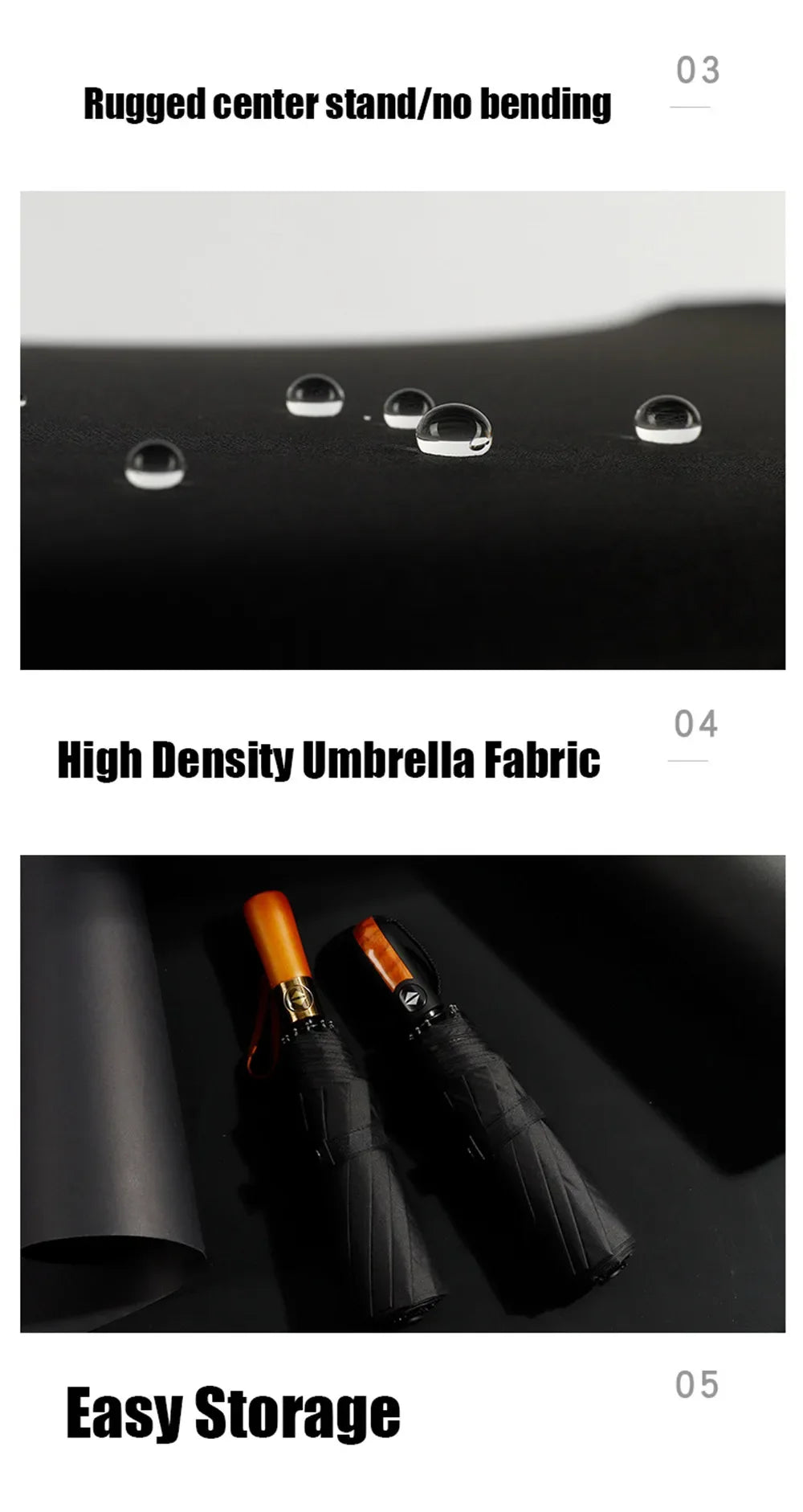 British Style Automatic Umbrella with Wood Handle Business Windproof Large Umbrellas Women 3 Fold Quality Male Parasol Men Gifts