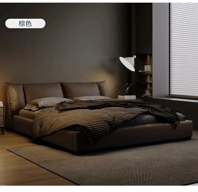 Luxury Modern Bed Sofa Frame Floor Sleeping Platform Bedroom Massage Bed Leather Safe Letto Matrimoniale Lounge Suite Furniture