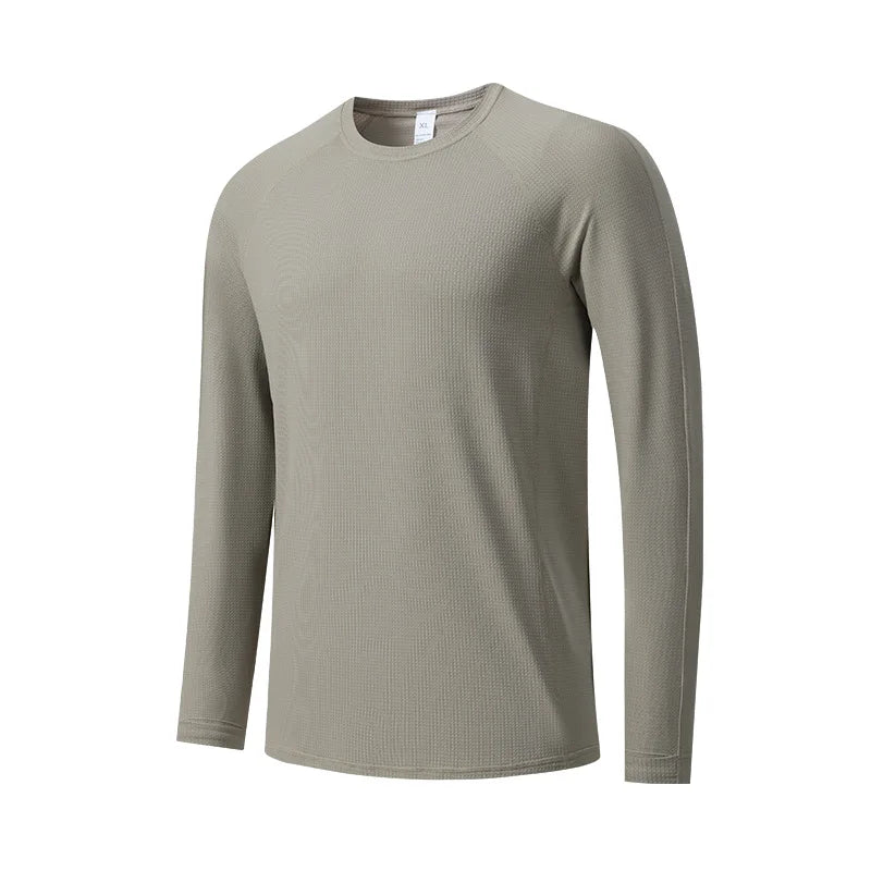 Men's Quick-Dry Breathable Long Sleeve T-Shirt Spring Autumn Thin Workout Top Outdoor Fitness Running Training Thumbhole Cuffs