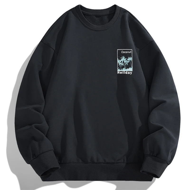 Men's Plus Size Sweatshirts 1XL-7XL Loose Pullover Comfortable Casual Printed Round Neck Tops Male Long Sleeve Shirt 110-185KG