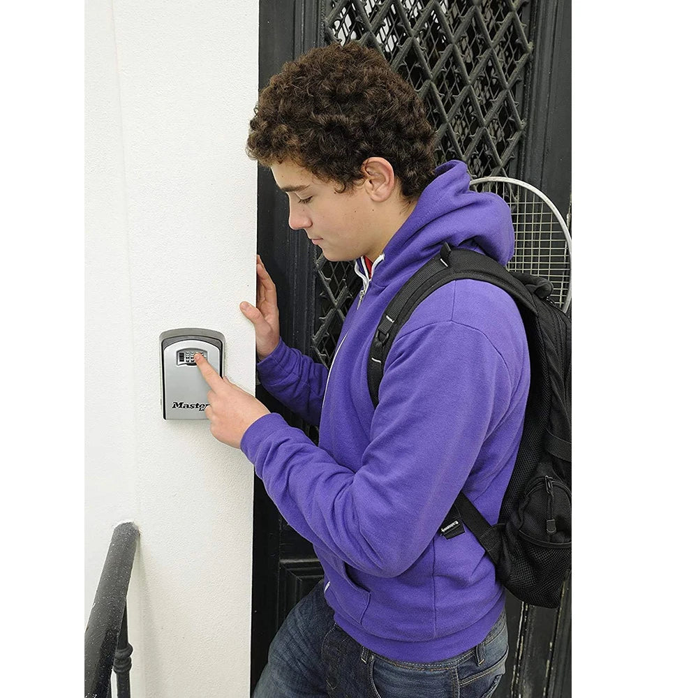 Master Lock Key Storage Box Stainless Steel Wall Mount Outdoor Lock Box for House Keys Key Safe with Combination Lock Large