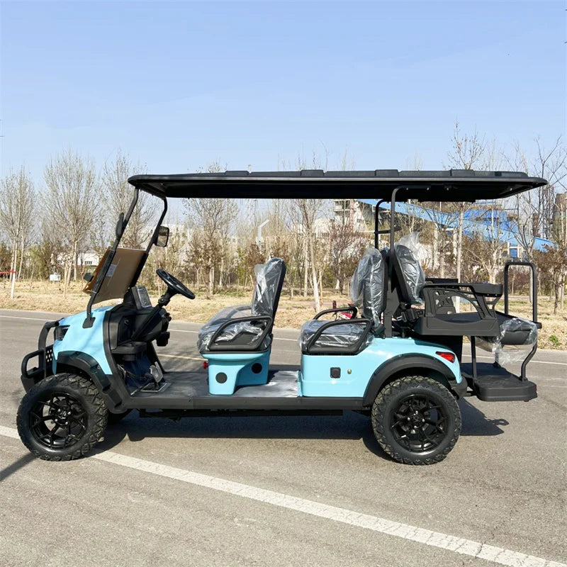 China New 4+2 6 Seat Electric Car Low Speed Electric Off-Road Vehicle Folding Seat Electric Golf Cart With 60V 72V Battery