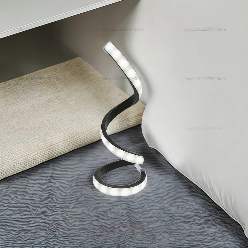 2025 Modern LED Bedside Lamp Deformable Spiral Table Night Light for Bedroom Office Living Room Decor Adjustable Night Lamp