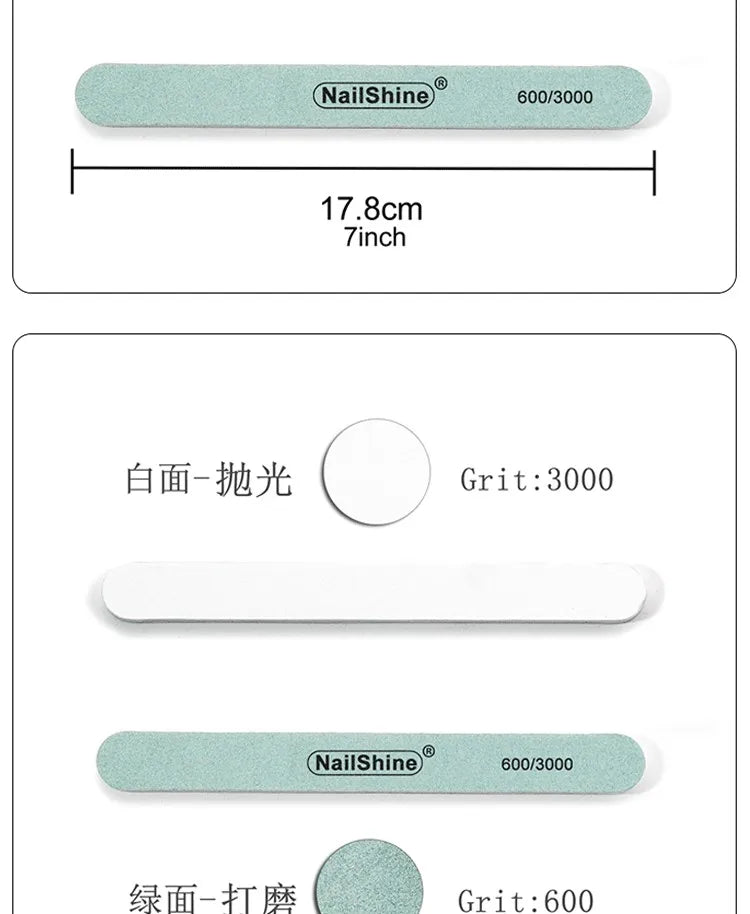Nail File 600/3000 Grit Wooden Nail File, Professional Washable Doubled Sides Nail File Kit for Natural Acrylic Nails Coarse