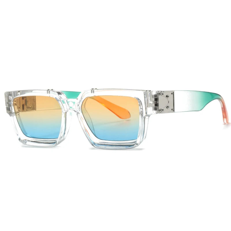 2024 Brand Rectangle Sunglasses Women Men Shades Retro Square Black Sun Glasses Eyewear Trendy Punk Eyeglasses For Male UV400