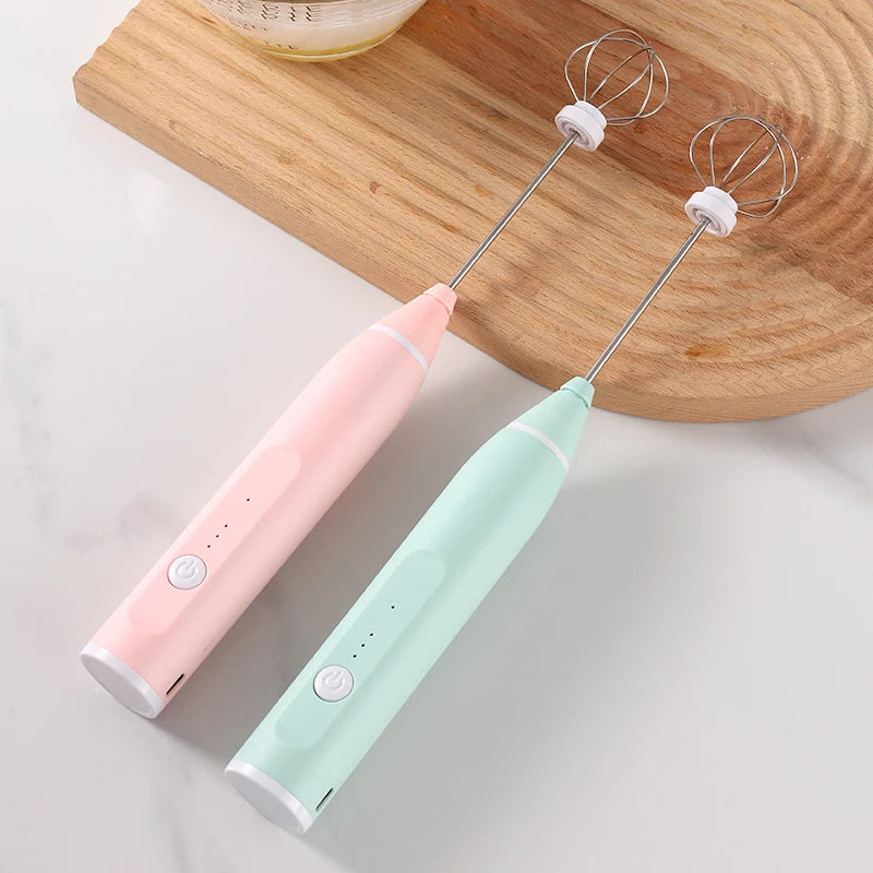Electric egg beater, milk frother, 3-speed USB charging handheld cream mixer, cream stick, kitchen tool, food mixer