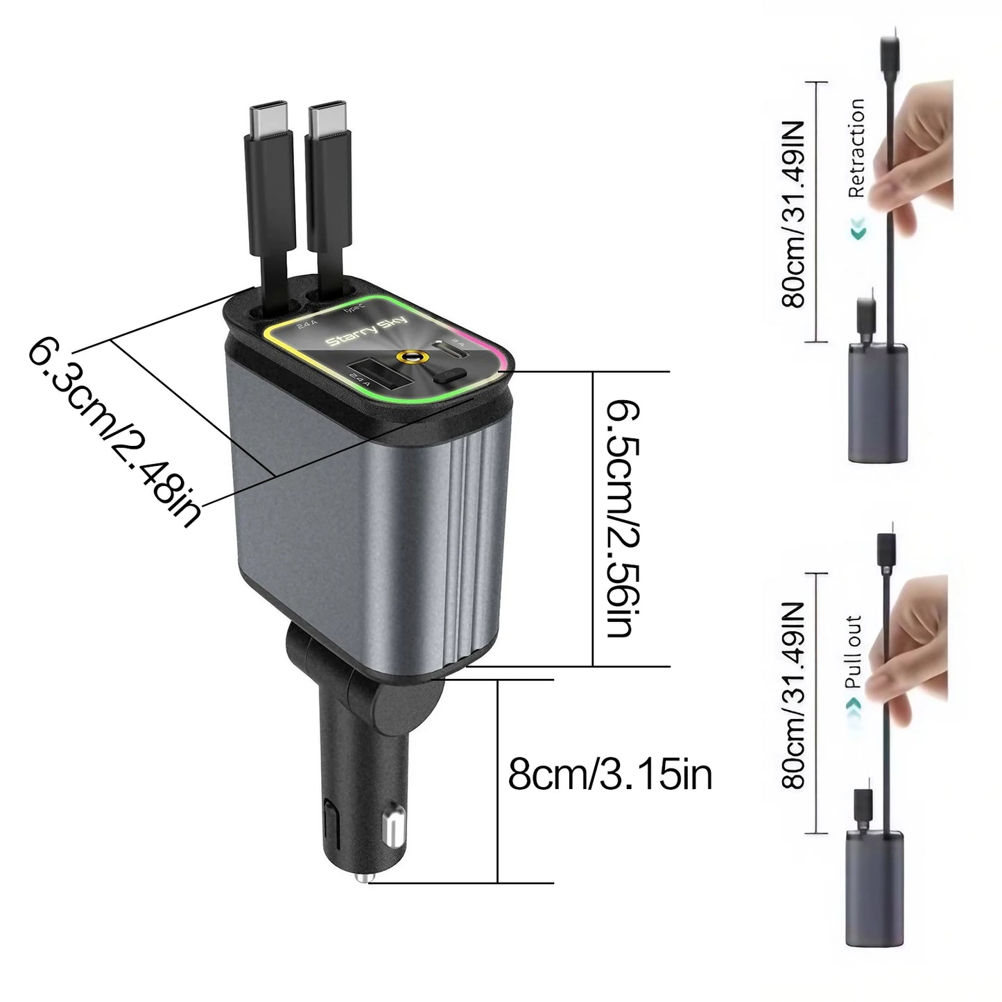 High Quality 3.1A Dual USB Car Charger 2 Port LCD Display Voltmeter 12-24V Cigarette Lighter Socket Car Charger Adapter