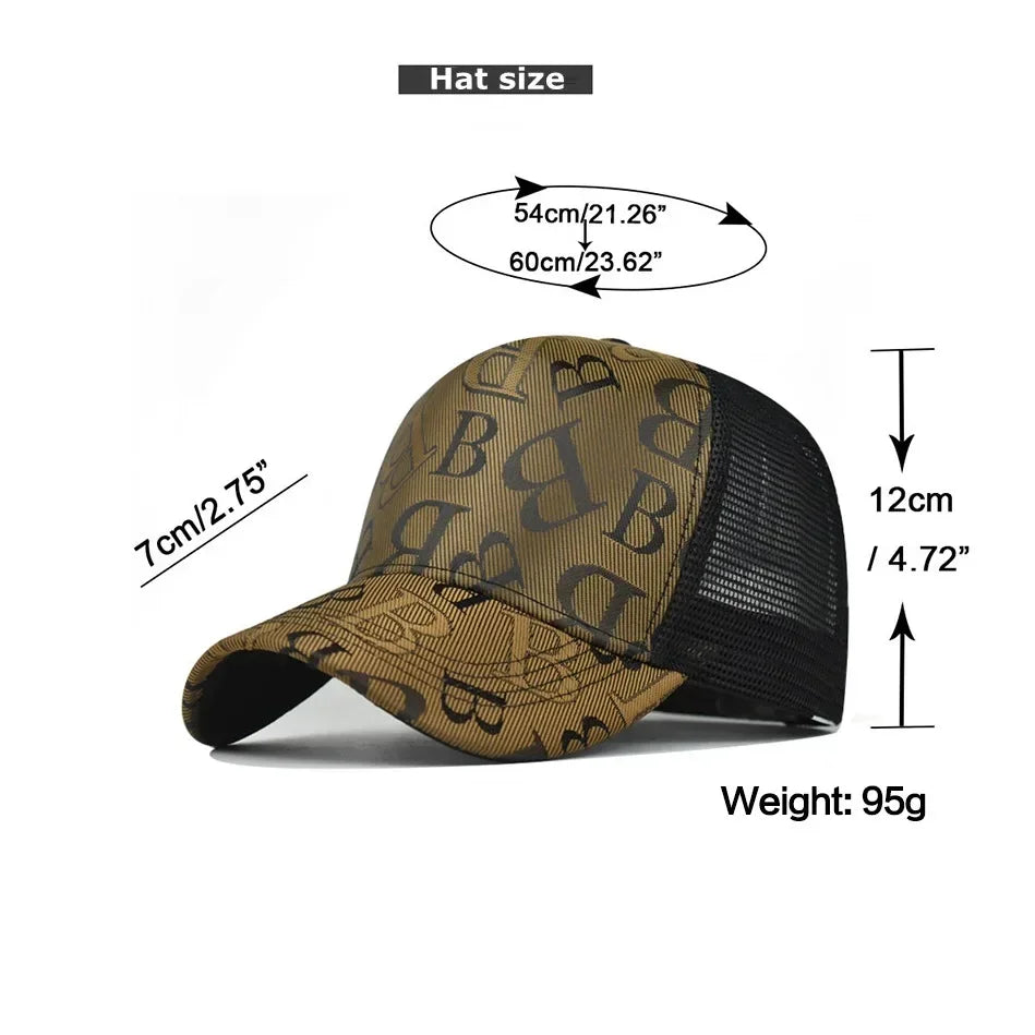 Fashion Designer Mesh Breathable Ponytail Rebound Hat Outdoor Casual Sun Protection Shade Cap Branded Baseball Cap