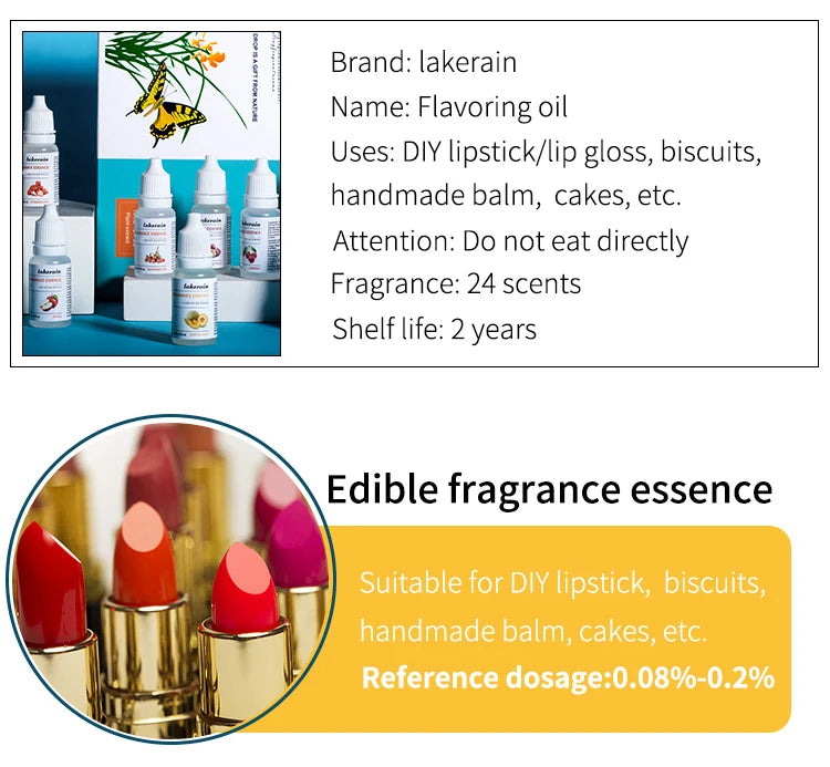 DIY 10ml Pure Fruit Fragrance Oil Diffuser Essential Oils Strawberry Flavor Oil For Lip Gloss DIY Soap Making Lipgloss Essence